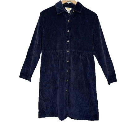 Camisa de vestir Talbots para mujer 8 azul pana hasta la rodilla azul marino cabaña Foto 1 de 4