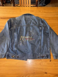 Riviera Hotel and Casino Jacke Erwachsene Small Las Vegas blau Denim Jeansmantel Vintage - Bild 1 von 9