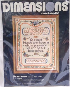 Kit de punto de cruz Dimensions BEST FRIENDS SAMPLER 3020 Elaine Cusatis 11x14" SORBO - Imagen 1 de 6