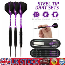 3Pc Purple 23g Professional Competition Tungsten Darts Steel Needle Tip Set Case