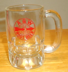 Vintage 1950's A&W Root Beer Ice Cold 4-1/2" Red Arrow & Bullseye Logo Mug - Picture 1 of 7