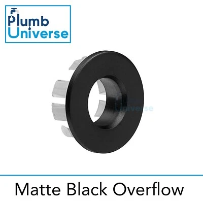 Matte Black Round Basin Sink Overflow Cover - Image 1 of 2