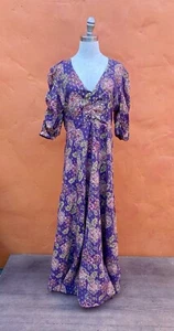 Anthropologie The Odells Maxi Dress Floral Purple boho summer festival - Picture 1 of 7