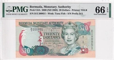 Bermuda, 20 Dollars, 2008, UNC, p53A - Image 1 of 2