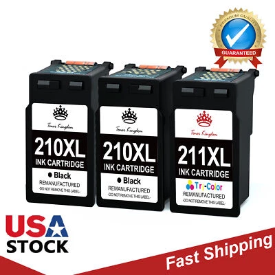 Pacote com 1-3 cartuchos de tinta PG-210XL CL-211XL compatível com Canon PIXMA MP240 250 270 260 - Imagem 1 de 4