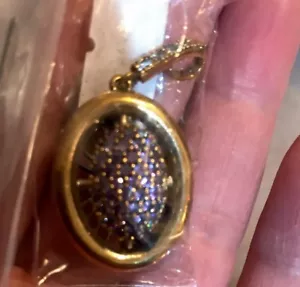 Pave Oval Pink Stone Pendant - Picture 1 of 7