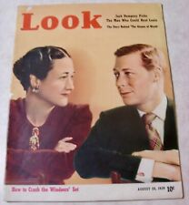 Vintage LOOK Magazine, August 29, 1939 Duke & Duchess of Windsor Cover