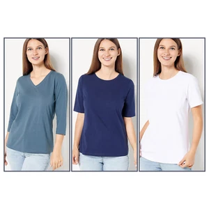 Denim & Co. Essentials Perfect Jersey Set of Three Knit Tops - Size XS *NEW* - Picture 1 of 3