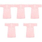  5 Pieces Pink Polyester (Polyester) Bathrobe Pajamas Bride Womens Nightgown