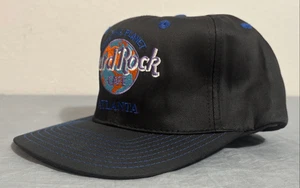 Hard Rock Cafe Atlanta Vintage Snap Back Cap Black - Picture 1 of 7