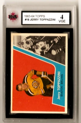 Jerry Toppanzzini 1963-64 Topps #18 KSA 4 VG/EX Boston Bruins Hockey Card - Image 1 of 2