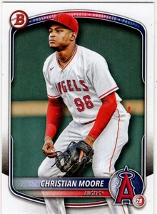 2025 Topps 1st Bowman Baseball Christian Moore No. BP-107 Los Angeles Angels - Bild 1 von 2