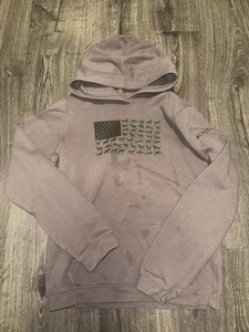 Columbia Hoodie Boys Size Large American Flag Outdoors PFG Pullover Brown Rust - Picture 1 of 4