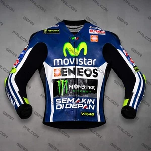 Chaqueta de cuero para carreras de motocicletas Valentino Rossi Movistar Yamaha M1 - Todas las tallas - Imagen 1 de 8