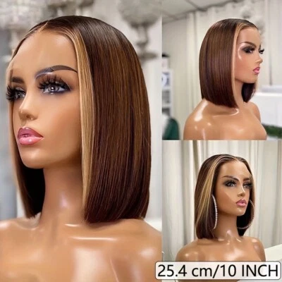 Peluca de cabello humano Highlight 13*4 peluca de encaje 100 % pelucas de cabello humano Foto 1 de 4