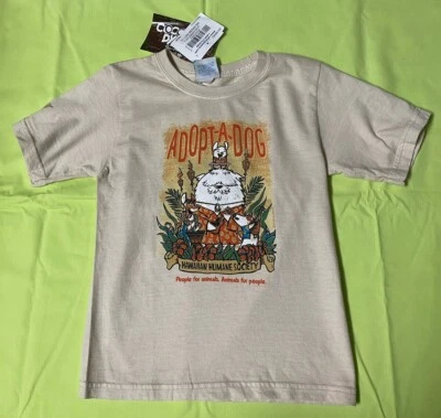 NUEVO CON ETIQUETAS Camisas Locas Niño Pequeño Hawaiano Humane Society Adopt A Dog Teñido de Coco Foto 1 de 4