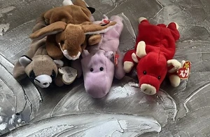 Vintage PVC Set Of 4 Rare Mint Condition Beanie Babies Originals~ New With Tags - Picture 1 of 7