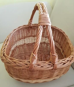 Einkaufskorb Weide mit Tragebügel - Weidenkorb Flechtkorb Handkorb Präsent Korb - Bild 1 von 2