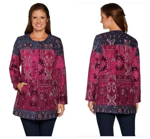 SUSAN GRAVER CHIC BOHO ARTISAN EMBELLISHED TAPESTRY JACKET Sz 2 UK 6 NWT $ 159 - Picture 1 of 4