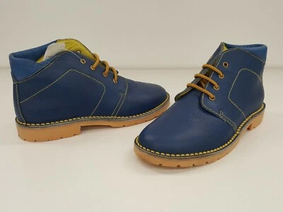 KIDS BOYS BOOTS LEATHER PRIMIGI SHOES LACE UP BLUE CHILDRENS ITALIAN ITALY - Image 1 of 4