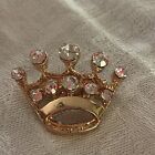 Tinsky Diamanté Tiara Crown Brooch Pin Gold Tone Rhinestone/Crystal Wedding