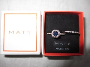 MATY SET MIT 2 SILBERRINGEN (925 Millionen) 1 SATZ SAPHIR UND BRILLANTEN NEU - Bild 1 von 14