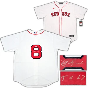 RED SOX CARL YASTRZEMSKI AUTOGRAPHED WHITE NIKE JERSEY L TC 67 BECKETT 203884 - Picture 1 of 11