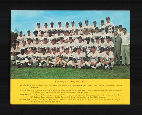 1971 LOS ANGELES DODGERS TEAM 5 1/2 x 7 PHOTO Cover
