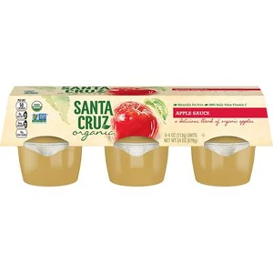 Santa Cruz Organic Apple Sauce 6-4 Ounce Cups Pack of 4 - Picture 1 of 8