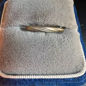 Antiguo broche de barra miniatura tono plata y oro - Imagen 1 de 6