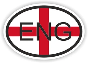 England Country Code Oval Flag Sticker / Vinyl Waterproof Decals Graphics - Picture 1 of 1