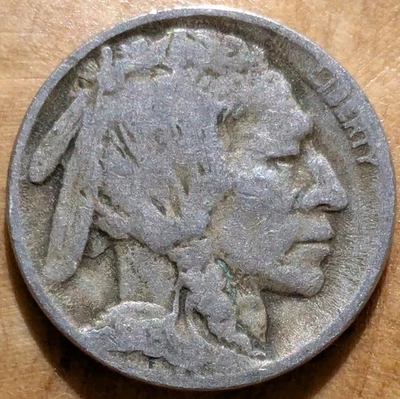 1918-D Buffalo Nickel 5c Extreme Die Break Obverse Error - Image 1 of 2