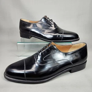Salvatore Ferragamo Leather Cap Toe Oxford Dress Shoes Black Men's 15 EE Wide - Picture 1 of 16