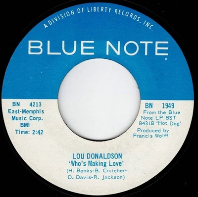 Mod Organ Funk LOU DONALDSON "Who's Making Love"/Hot Dog" BLUE NOTE M- Stock '73 - Image 1 of 2