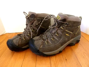 Keen Targhee II Mid Waterproof Hiking Mens Olive/Yellow Casual Boots Size 9 - Picture 1 of 6
