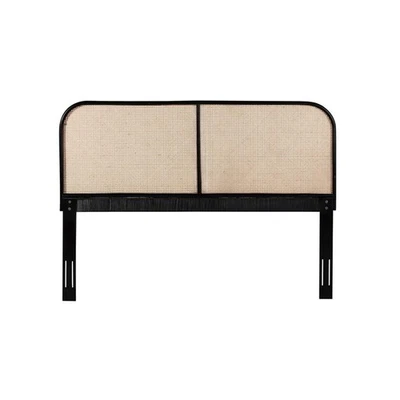 Cabecero contemporáneo de caña y teca de ratán Bowery Hill en natural Foto 1 de 4