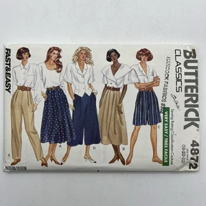 Butterick 4872 Skirt Shorts Culottes & Pants Size 18-22 Vintage 1990 Uncut - Picture 1 of 4