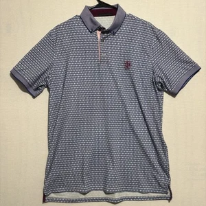 Greyson Poloshirt Herren Large Blau Geometrisch AOP Golf Performance Kurzarm - Bild 1 von 13