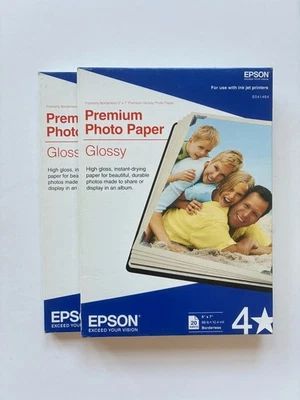 Juego de 2 Papel Fotográfico Epson Premium Brillante, Sin Bordes, 5" x 7" 20 Hojas Nuevo Foto 1 de 2