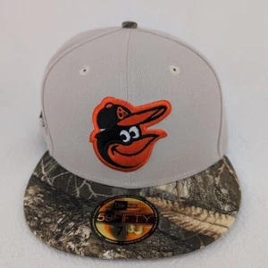 NEW ERA 5950 FITTED HAT BALTIMORE ORIOLES REAL TREE CAMO RARE 7-1/8 SIDE PATCH - Picture 1 of 5