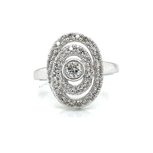 Nachlass 10 Karat Weißgold 0,50 Karat I/SI1-I2 Diamant Mode Ring Größe 7 - Bild 1 von 4