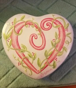Sammlerstück BRIGHTON Dose 5-1/2" herzförmiges florales Design - Bild 1 von 3