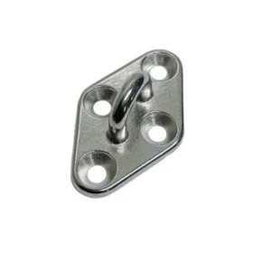 304 Stainless Steel 3/16" Diamond Pad Eye Plate for Sail Shades, Swing, Boat - Picture 1 of 8