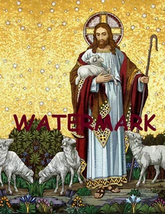 NEU CHRISTLICH JESUS TRÖSTENDE LÄMMER BIBLISCH GESEGNET KUNSTDRUCK FOTO 8,5 X 11 - Bild 1 von 1