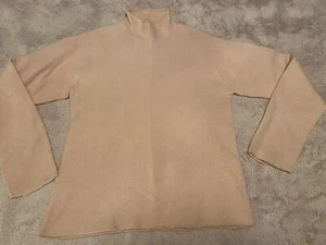 Vintage Nieman Marcus 100% Cashmere Long Sleeve Collared Sweater Pink Large - Picture 1 of 7