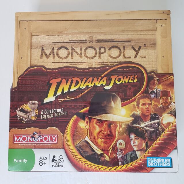 Indiana Jones MONOPOLY (2008) Collector's Limited Edition Wooden Box Crate  NEW