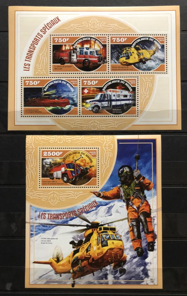 Helicopter / Special Transport / Firefighters /Aviation on stamps - MNH** AK1 - Image 1 of 1