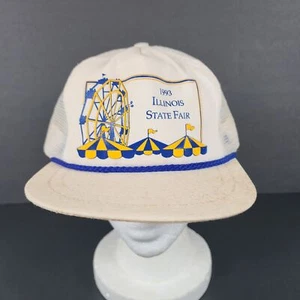 Vintage 1993 Illinois State Fair, 5 Paneel Strapback Seil Mütze Kappe Made in USA - Bild 1 von 7