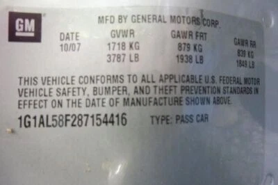 SEDÁN DE MALETERO/ESCOTILLA/PORTÓN TRASERO SIN SPOILER SE ADAPTA A 05-10 COBALT 143629 Foto 1 de 4