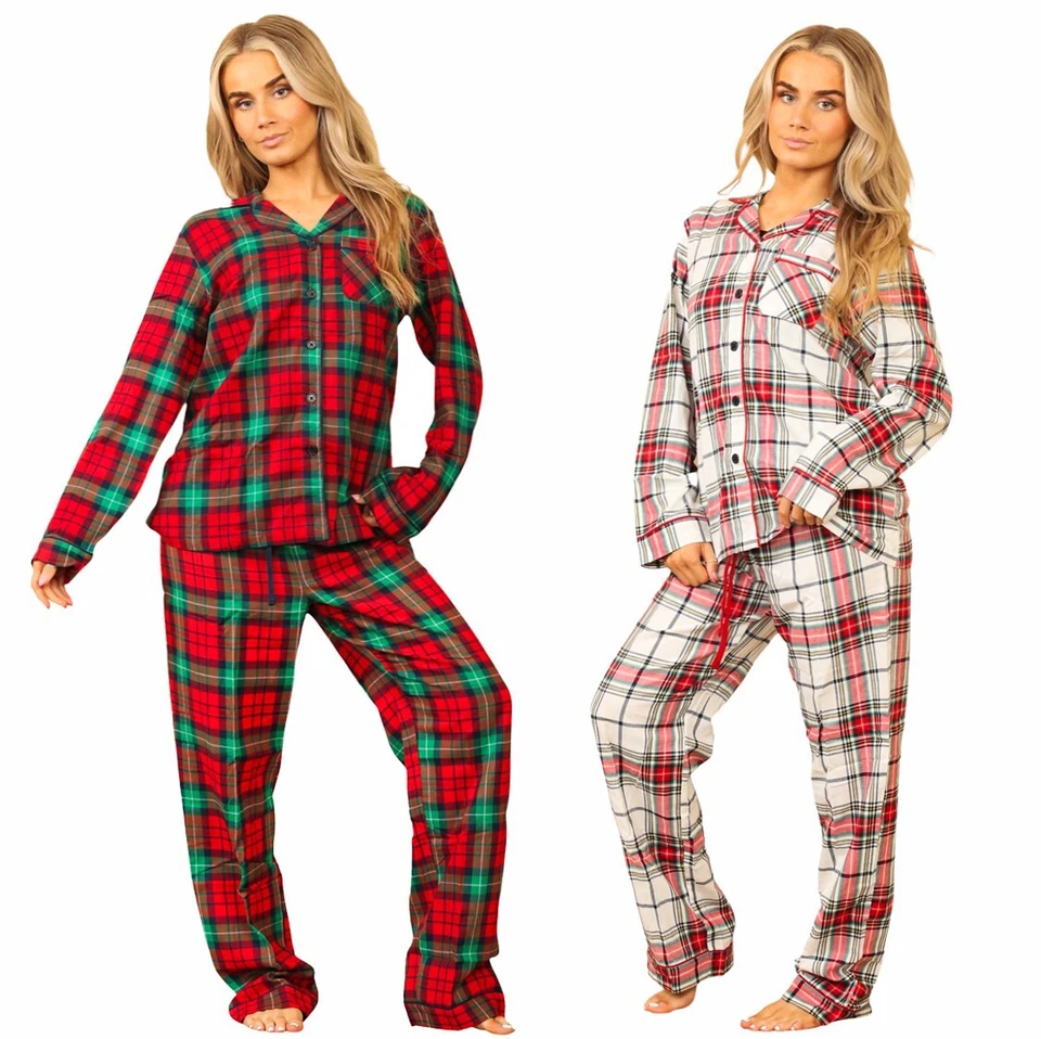 EX HIGH STREET STORE Womens Pyjama Set Cotton Loungwear Top Bottoms Pjs Nightwear Lounge Set
